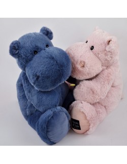 Peluche Hippopotame Bleu Cm Hip Blue L Ourson Rouge