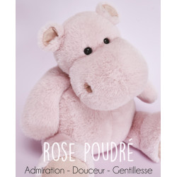 Peluche Hippopotame Rose poudré 40 cm