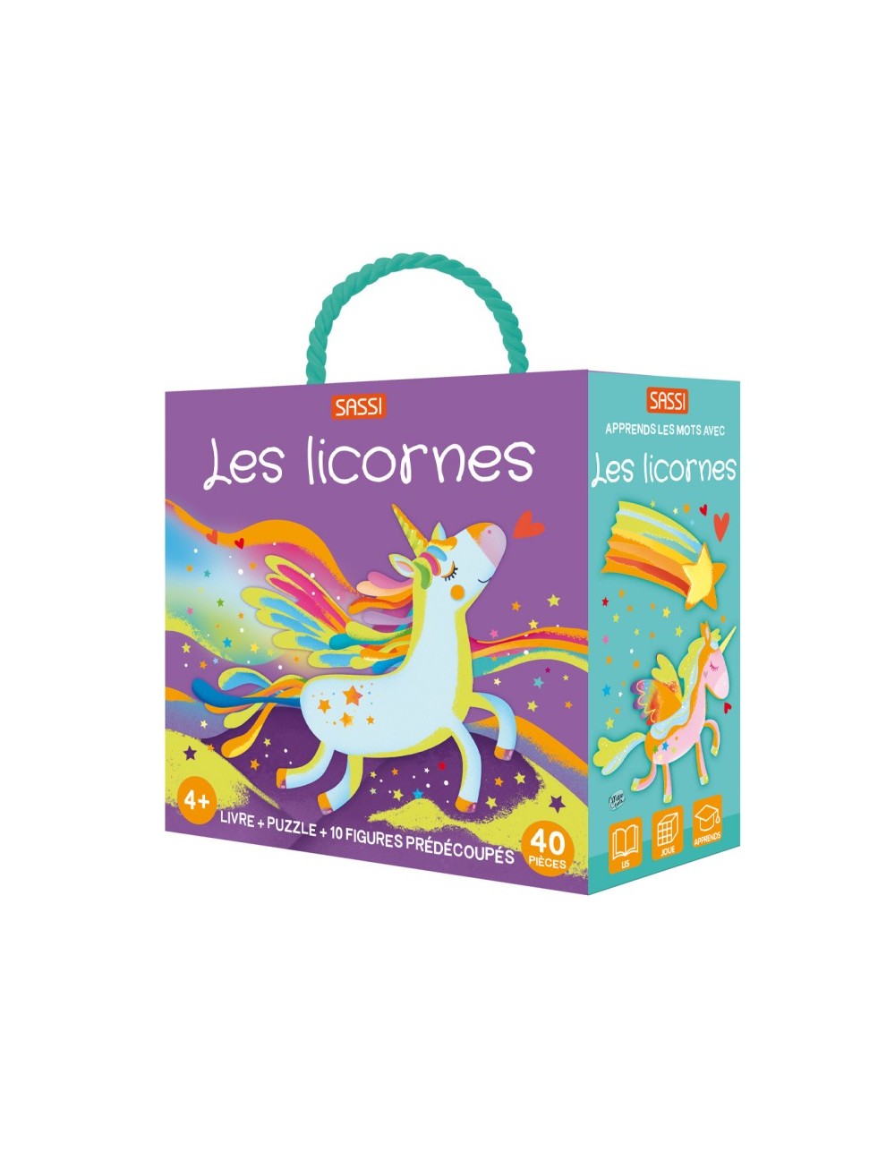 Coffret livre et puzzle Les licornes