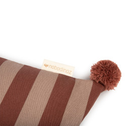 Coussin Majestic marsala taupe stripes