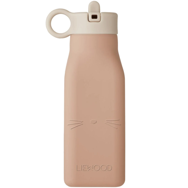 Gourde Warren silicone 350ml cat rose