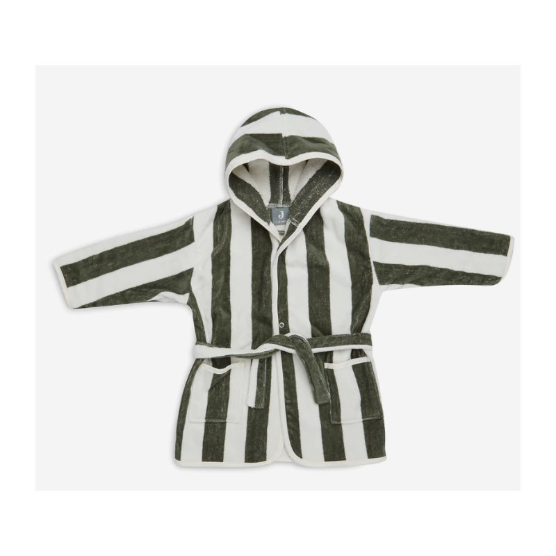 Peignoir 3-4 ans Stripe Éponge Leaf Green GOTS