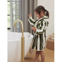 Peignoir 3-4 ans Stripe Éponge Leaf Green GOTS