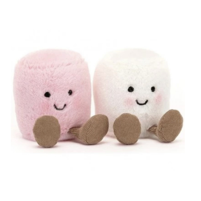 Peluche Amuseable Chamallow rose et blanc