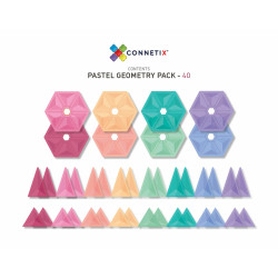Connetix Jeu magnétique Pack Géométrie Pastel - 40 pièces