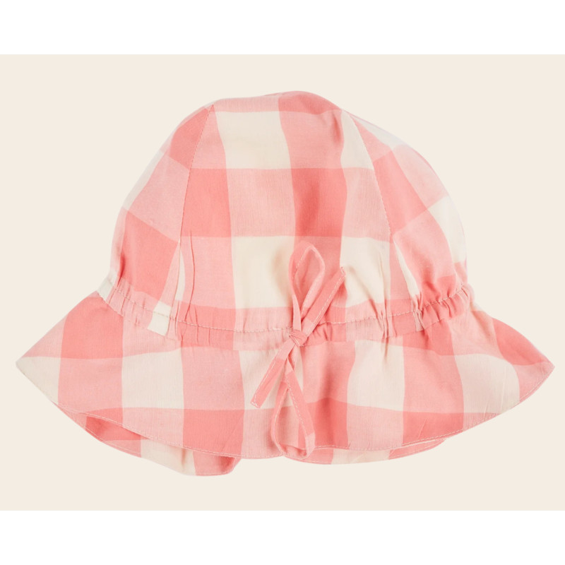 Chapeau vichy rose bonbon