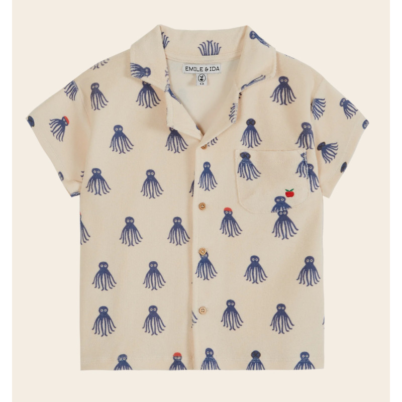 CHEMISE EPONGE IMPRIME OCTOPUS BLEU