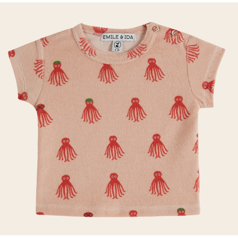 TEE SHIRT EPONGE OCTOPUS ROUGE