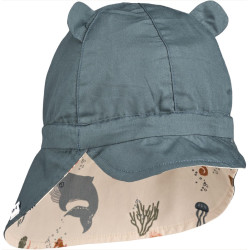 Chapeau de soleil Gorm reversible- sea creature/ sandy