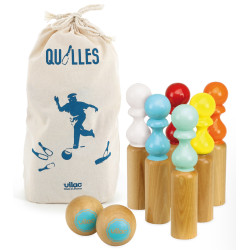 6 Quilles retro en bois