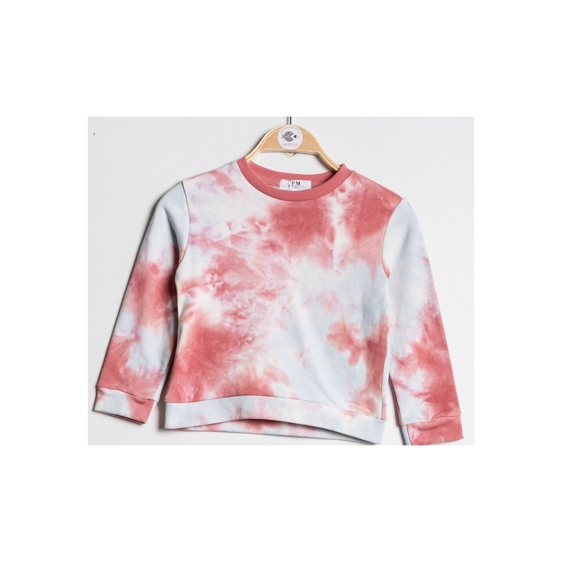 Sweat sans capuche tie&dye rose