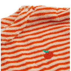 T-Shirt Coton Bio Eponge Rayé | Orange