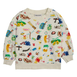 Baby Funny Insects all over  sweatshirt Offwhite