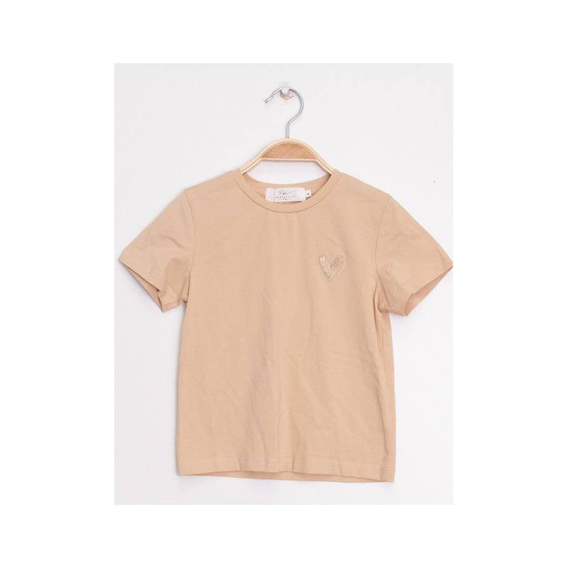 T-shirt coeur beige