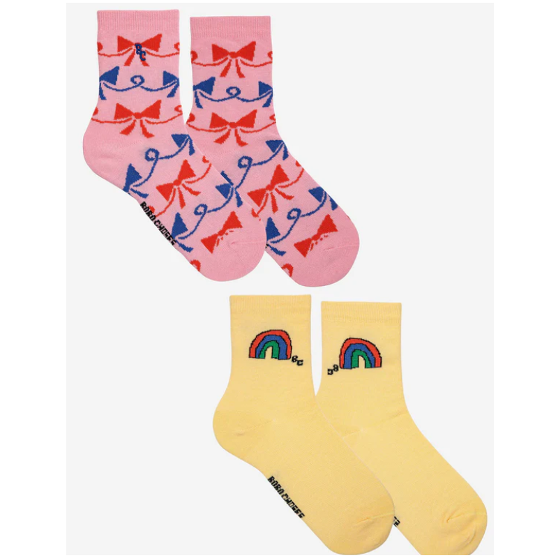 Lot de 2 paires de chaussettes Rainbow & Ribbon Bow Multicolor