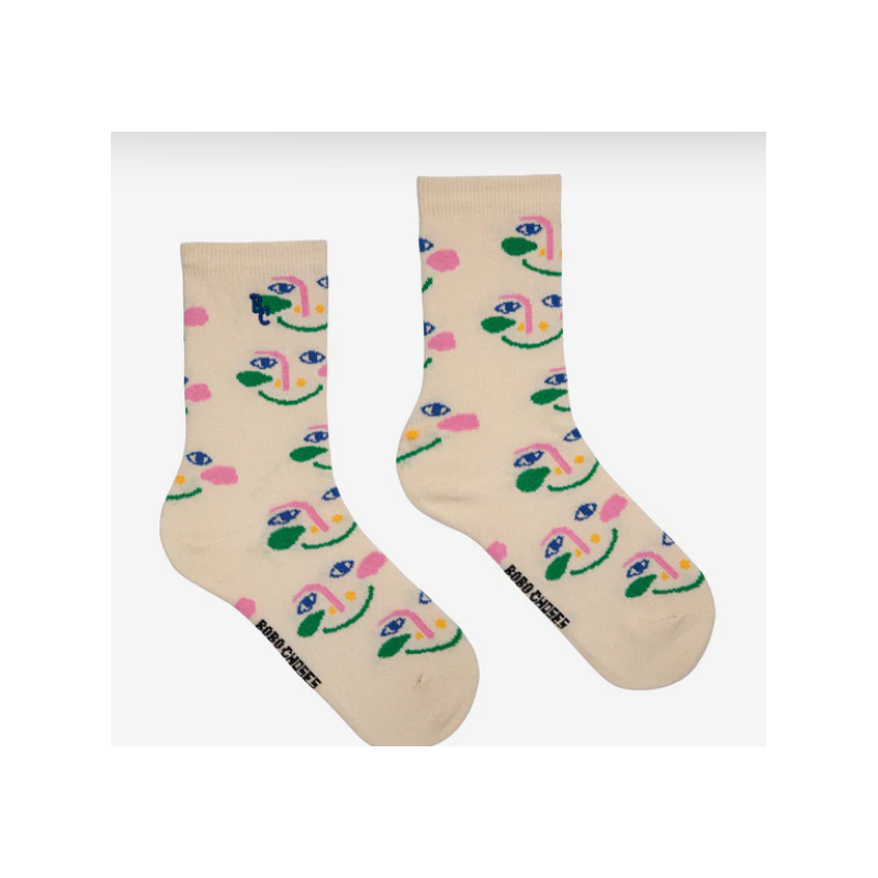 Smiling Face All Over long socks Offwhite