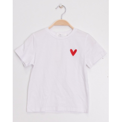 T-shirt coeur brodé blanc