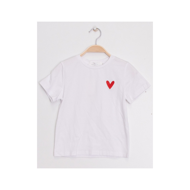 T-shirt coeur brodé blanc