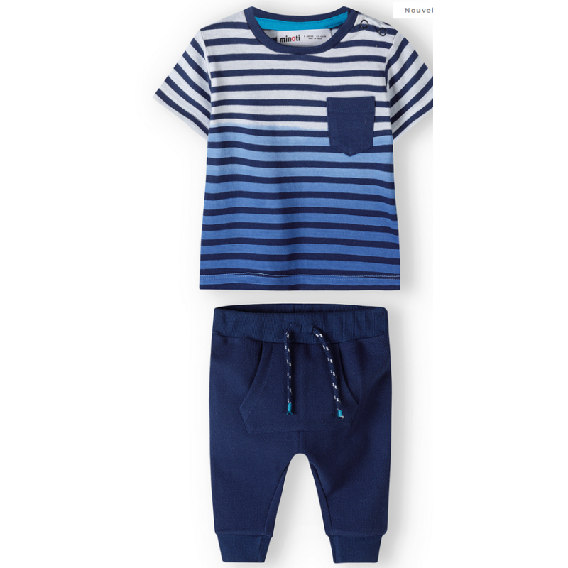 Ensemble jogging et t-shirt rayé marine