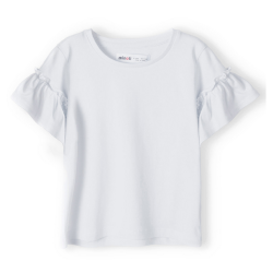 T-shirt manches froufrou blanc