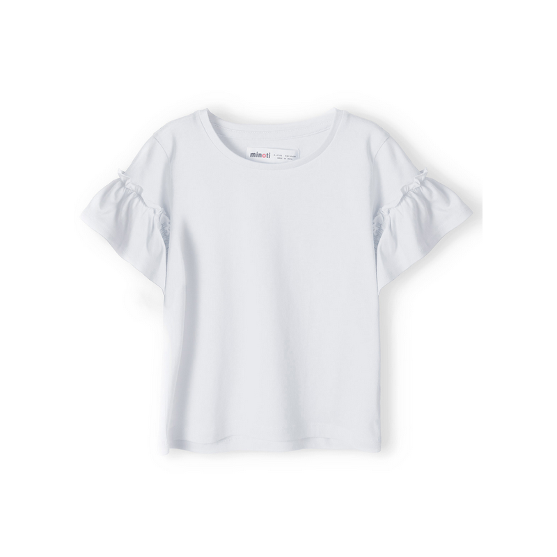 T-shirt manches froufrou blanc