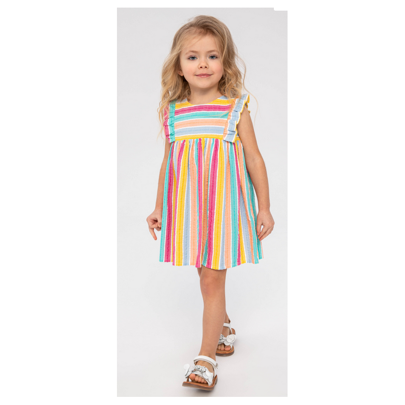 Robe rayée multicolore