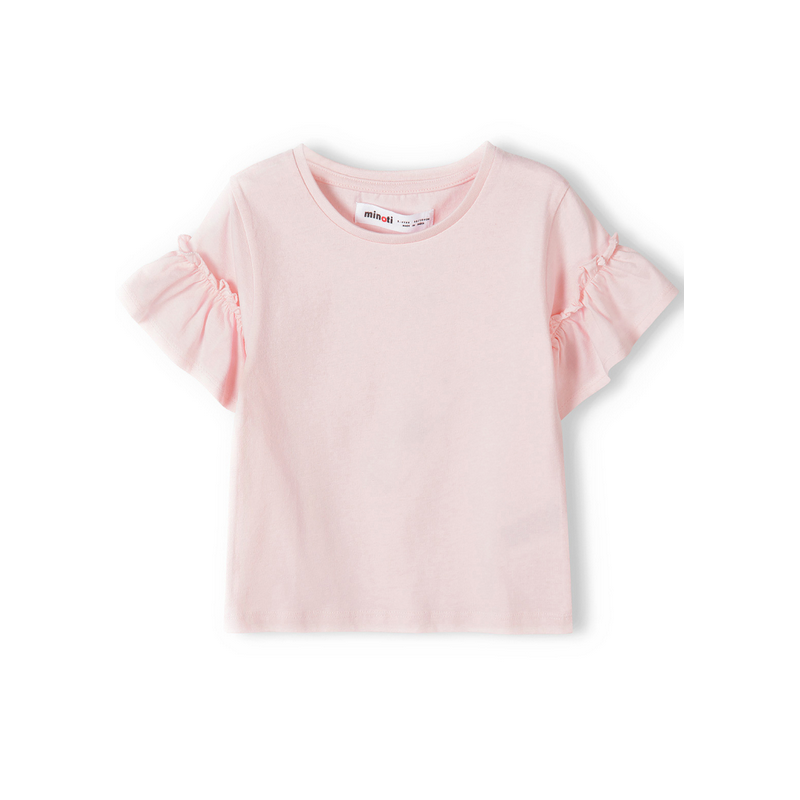 T-shirt manches froufrou rose