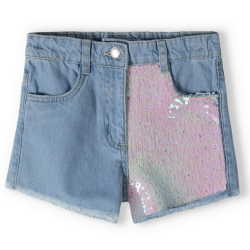 Short jean avec sequins