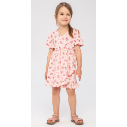 Robe portefeuille rose fleurie