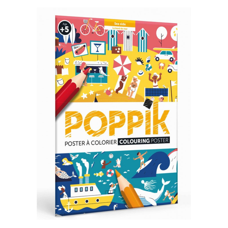 Poster à colorier Poppik - Le bord de mer