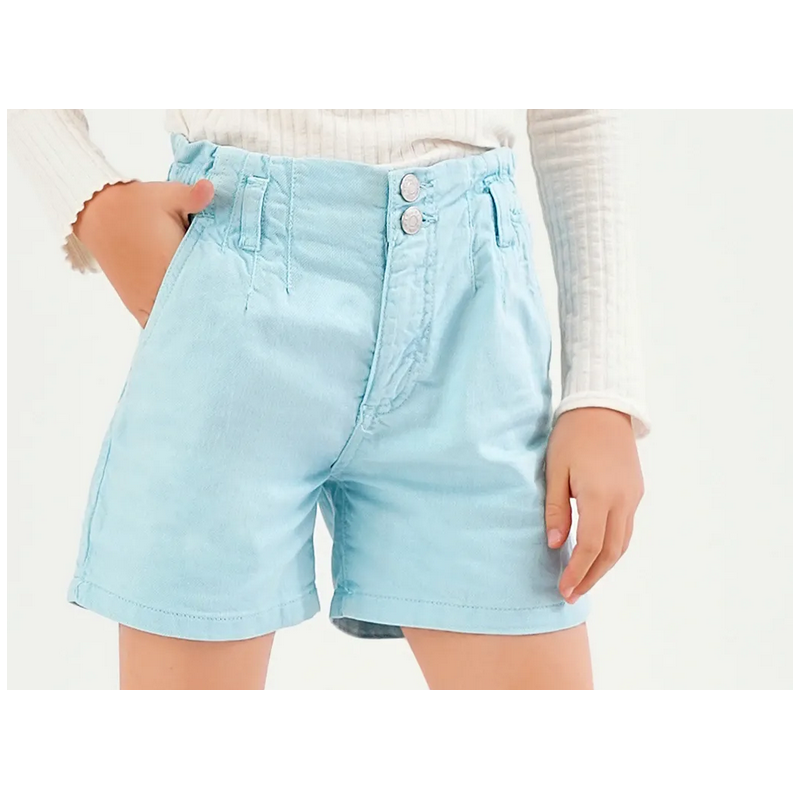 Short bleu taille haute