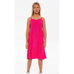 Robe longue rose