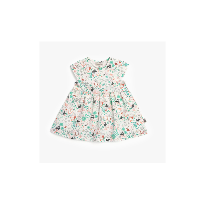 robe Julie crème imprimé jardin lapin