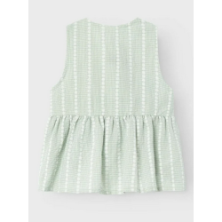 Top Vichy vert noeuds et fleurs