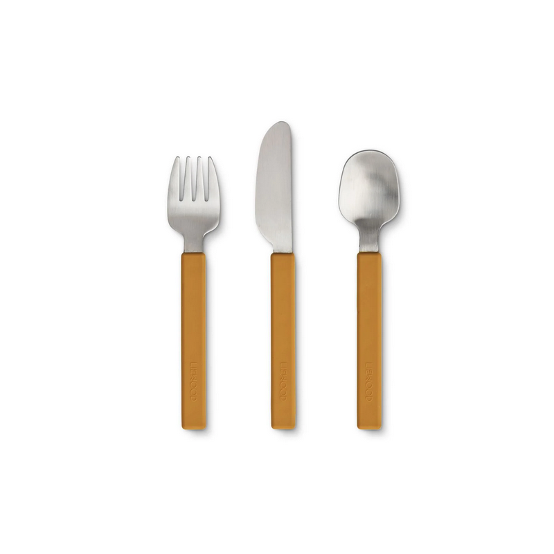 Set de couverts manche en silicone Adrian Golden caramel