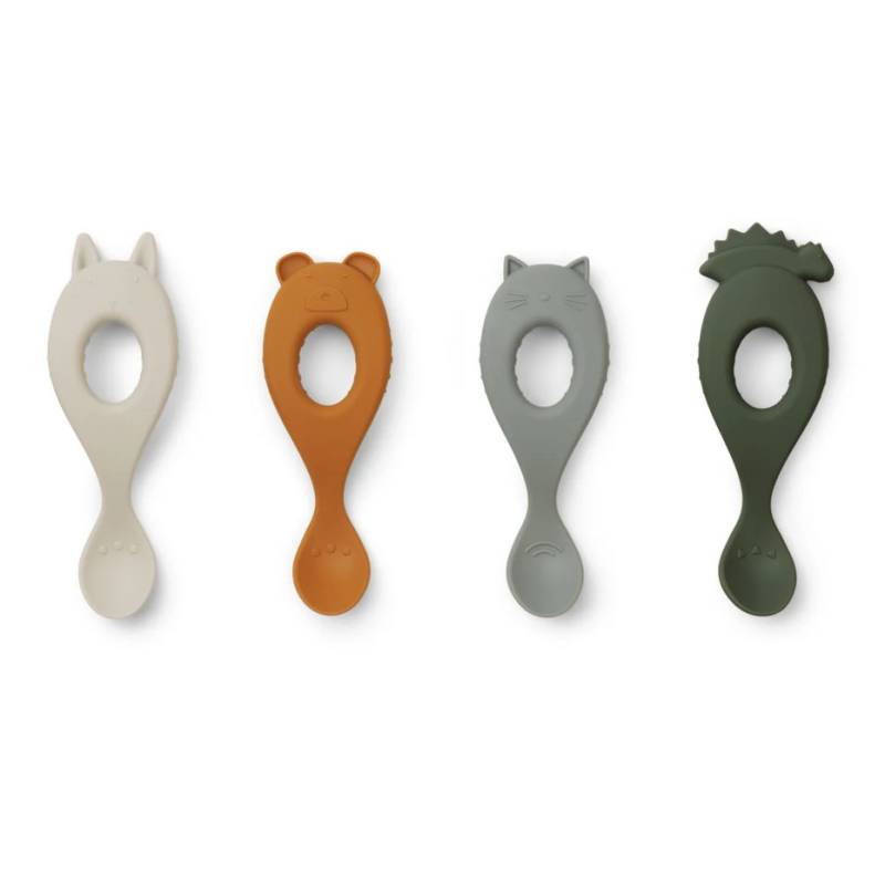 Lot de 4 Cuillères en Silicone Liva Hunter Green Mix