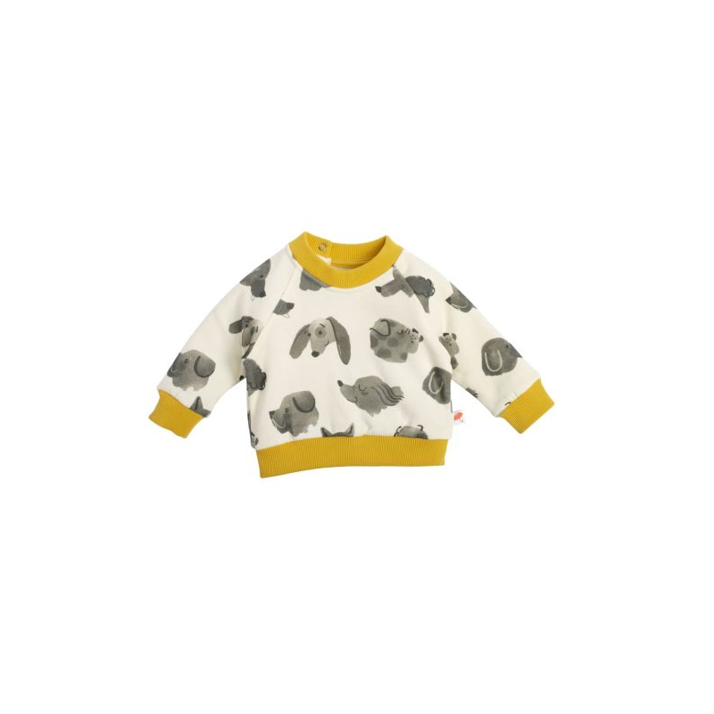 Sweat-shirt molleton crème imprimé chiens KENAN