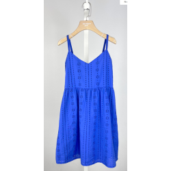 Robe bleue broderies anglaises