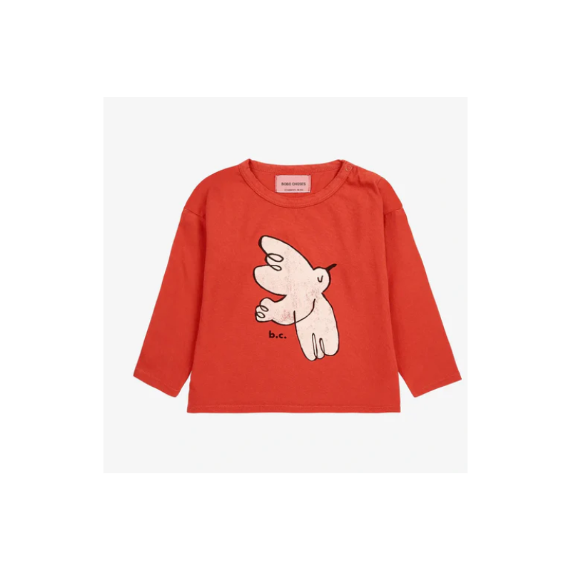 T-shirt rouge oiseau