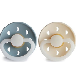 Lot de 2 tétines Frigg Moon phase Stone blue night/cream night