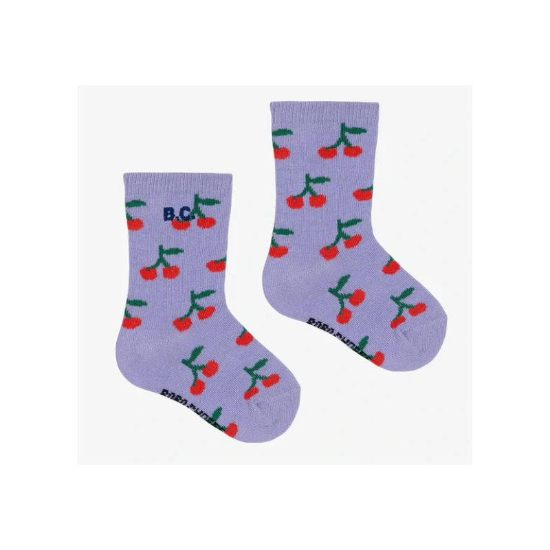 Chaussettes cerises violettes