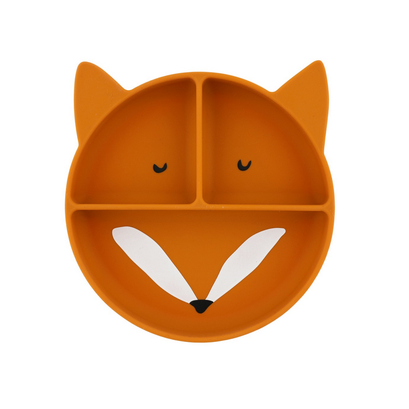 Assiette ventouse et compartiments en silicone Mr Fox