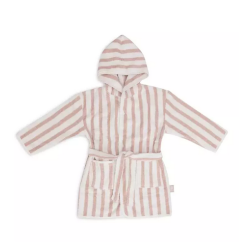 Peignoir 3-4 ans Stripe Éponge Terry Wild Rose GOTS