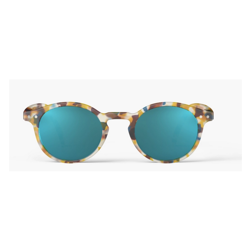 Lunettes H Blue tortoise blue mirror lenses