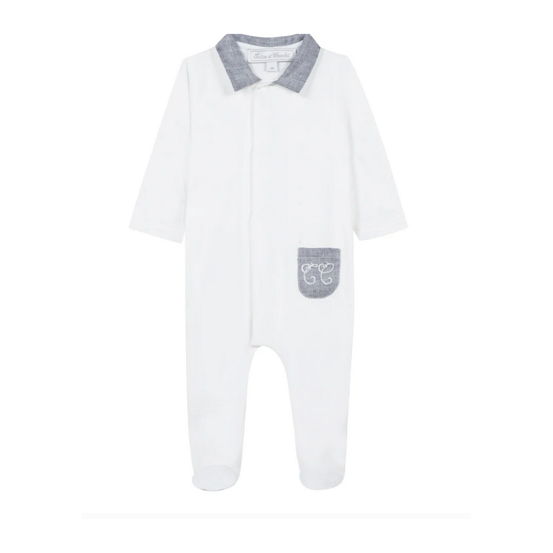 Pyjama toile de coton blanc