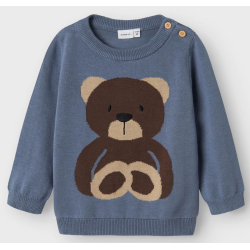 Pull nounours bleu