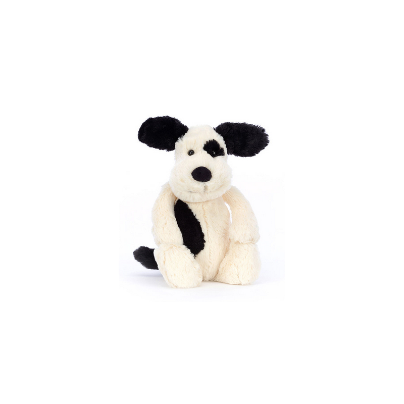 Peluche Bashful Black and Cream Puppy