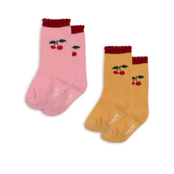 Lot de 2 paires de chaussettes cerise