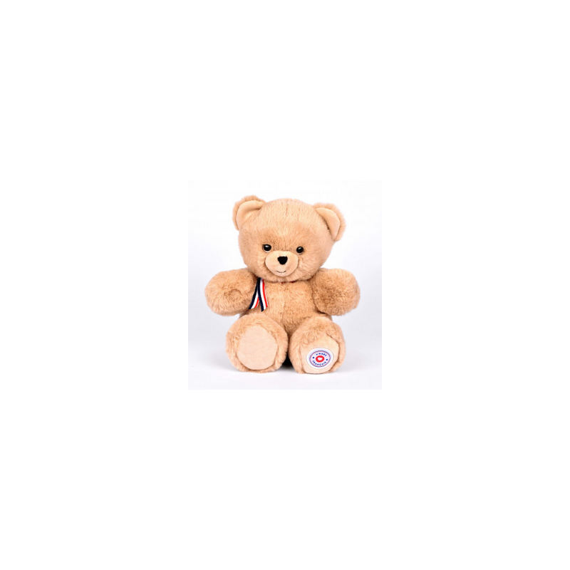 Peluche Ours Français 25cm - Beige Poudré