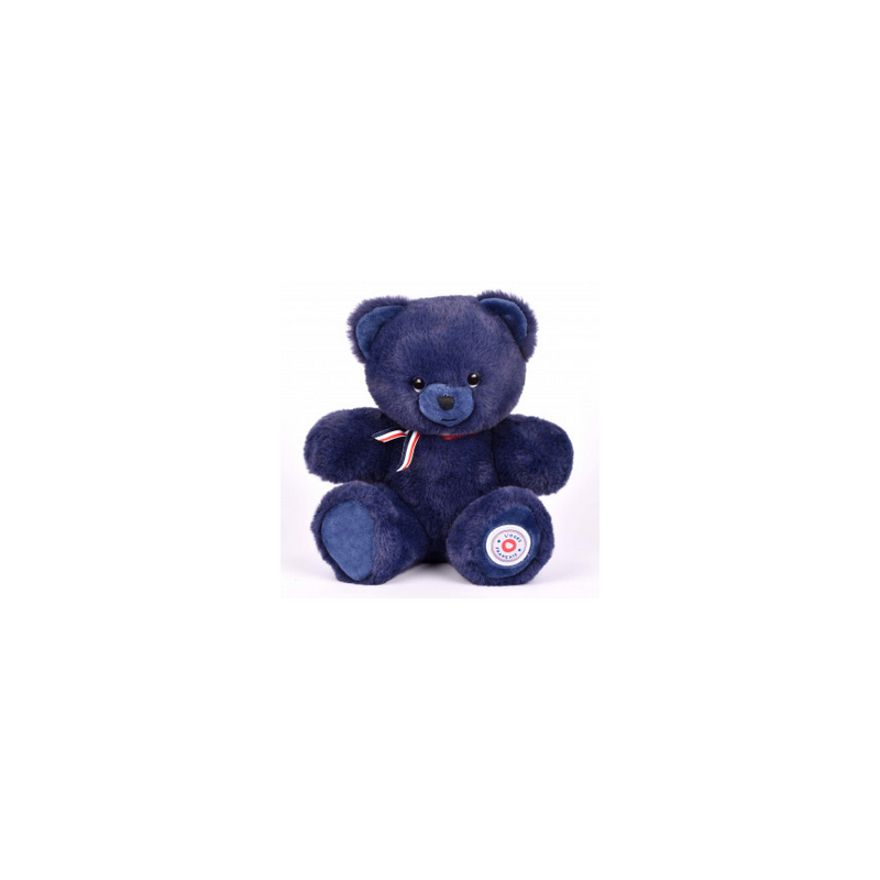 Peluche Ours Français 25cm - Bleu Rêves